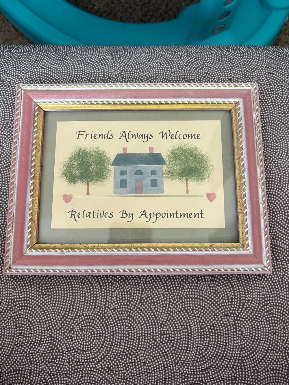 Friends Always Welcome Pink & Gold Framed Wall Art - Home Accents